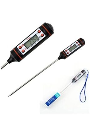 Aveo 1 Adet Gıda Termometresi Dijital Sıcaklık Derece Kutulu Et Süt Mama Yemek Isı Ölçer