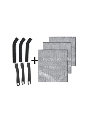 Süper İkili Set + Temizlik Seti 3 Adet Ara Fırça 3 Adet Çizilmez Tel Bulaşık Bezi