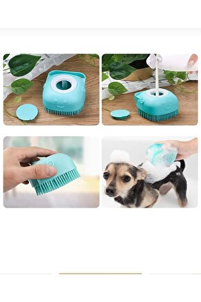 Şampuan Hazneli Silikon Duş Fırçası Yeşil Hn55