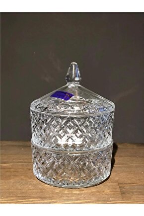 Kristal Kesme 2li Cam Lokumluk & Şekerlik,baharatlık