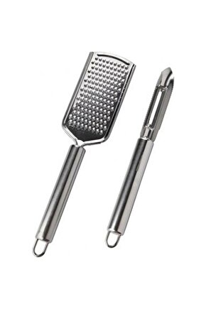 Homemood Paslanmaz Çelik 2li Soyacak Seti Peynir Sarımsak Havuç Rende