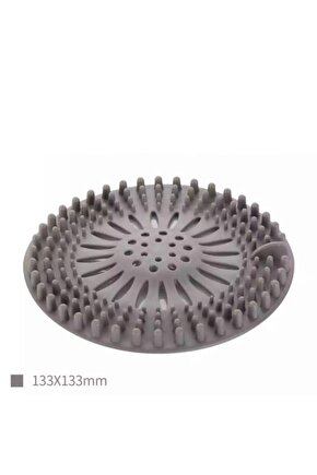 Mutfak Lavabo Süzgeci Evye Silikon Antibakteriyel Süzgeç Açık Gri