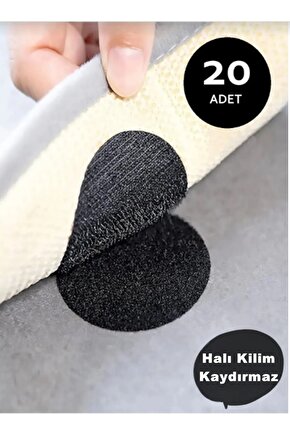 20 Adet Halı Kilim Kaydırmaz Kıvrılma Önleyici Halı Kilim Sabitleyici Cırt Cırtlı Minder Band