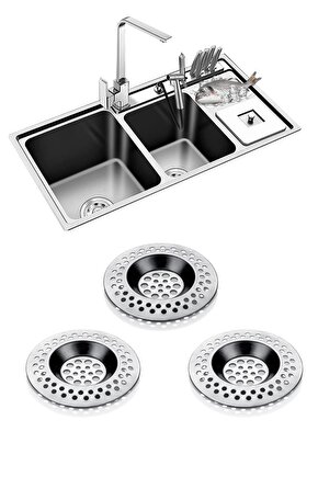 3li Metal Mutfak Lavabo Süzgeci Paslanmaz 3 Adet Evye 7 CM Çelik 3 TR Evet Elde yıkanmalıdır.