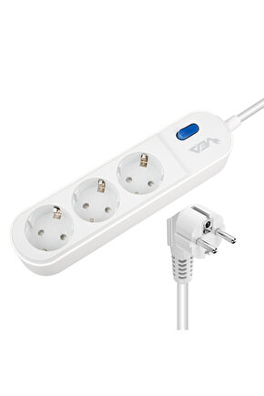 ARMIN VE-VEGA103 A CLASS 3LÜ ANAHTARLI 1.5 METRE ShopZum AKIM KORUMALI GRUP PRİZ (MADE IN MALAYS