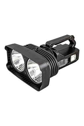 SÜPER PARLAK PİLLİ - ŞARJLI - 4 FARKLI MOD SEÇENEKLİ BATTAL BOY EL FENERİ W5123 (4887)