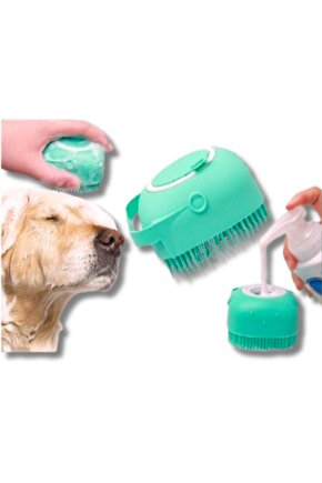 Şampuan Hazneli Kedi Köpek Yıkama Banyo Fırçası - Pratik Ve Kolay Temizlik | Evcil Hayvan Bakımı