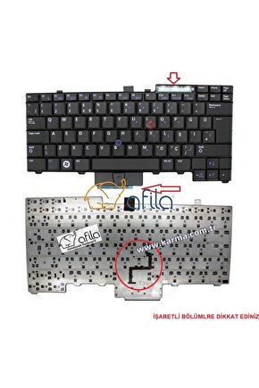 Latitude E6400 E6410 E6500 E6510 Notebook Klavyesi - Tuş Takımı - TR  0FXH91, V082025BK