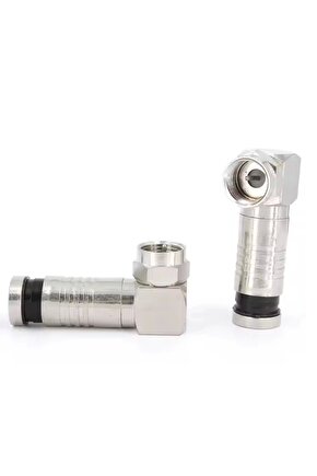 SIKMALI RG6U6 L TİPİ ÇEVİRMELİ F KONNEKTÖR  (SIKMALI + L TİP ÇEVİRMELİ) (4887)