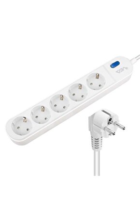 Ve-Vega105 A Class 5Li Anahtarlı 1.5 Metre Akım Korumalı Priz