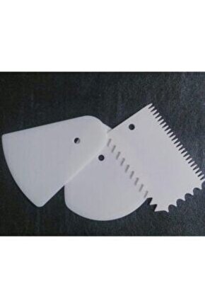 Krema Ve Hamur Kazıyıcı 3 Lü Set Beyaz