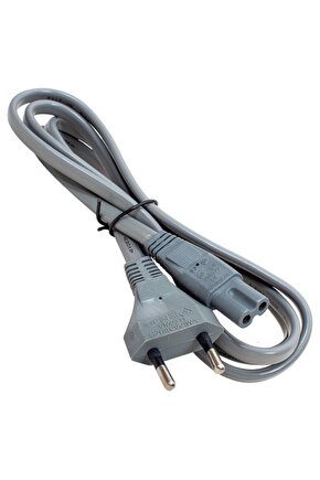 Teyp Fişi Cereyan Kablosu 2x075mm Ithal Kordon Siyah Power Kablosu