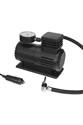 Hk201 Siyah 120w 12v Çakmaklık Girişli 150 Psı Taşınabilir Bisiklet- Araç Hava Kompresörü