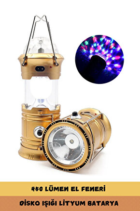 Su Geçirmez Kamp Balıkçı Ev Bahçe Yürüyüş El Feneri Disko Modlu Gece Lambası  1000mAh Pil 450 LM
