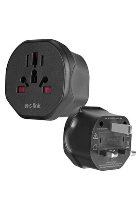 S-LINK SL-WL07 UNİVERSAL - İNGİLTERE TİPİNE ÇEVİRİCİ PRİZ ADAPTÖR FİŞ