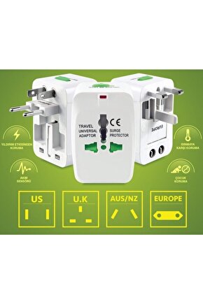 Tüm İlkelere Uyumlu Elektrik Priz Çevirici Fiş Dönüştürücü AXE44-9V3