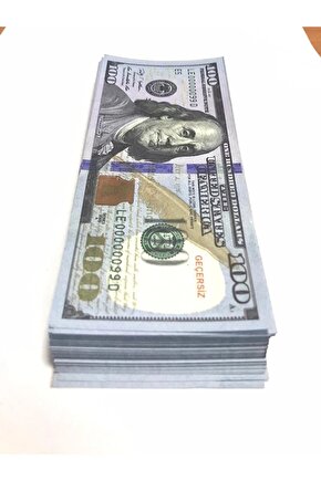 Geçersiz Düğün Şaka Oyun Parası 100 Adet 100 Dolar Deste