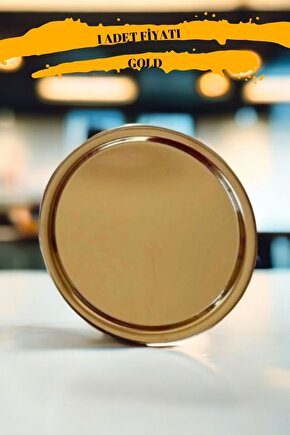 22 Cm Gold Çay Kahve Sunum Tepsisi