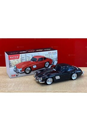 Siyah Renk Efsanevi Tasarım Harika Ses 300SL Mercedes Klasik Benz Model Araba Bluetooth Hoparlör