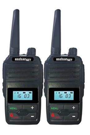2 Adet A446T Profesyonel Görünümlü Ekranlı Pmr El Telsizi