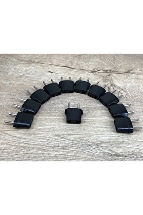 11 Adet Amerikan Fişini Türk Fişine Çevirici Siyah Plastik Adaptör Türkiye Elektrik Priz Dönüştürücü