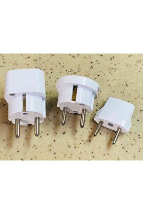 Ingiliz Dubai Amerika Fişinden Türkiye Fişine Çevirici Adaptör 3 Adet Beyaz Avrupa Uç