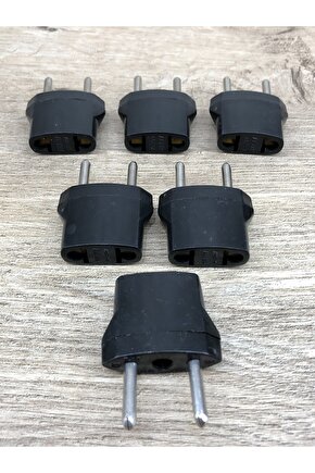 6 Adet Siyah Plastik Amerikandan Türkiye Ucuna Çevirici Fiş Ucu