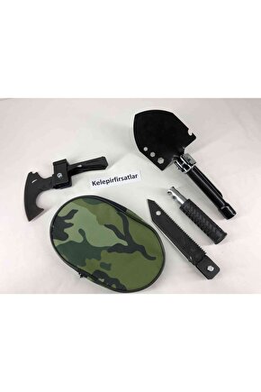 Yerli Üretim Çok Fonksiyonlu Bahçe Kamp Piknik Avcılık Için Balta Kürek Çekiç Çapa Keser Seti