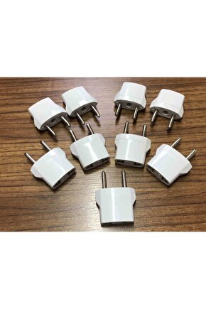 9 Adet Amerikan Uçlu Prizlerini Türk Uçlu Pirize Çevirici Dönüştürücü Beyaz Adaptör