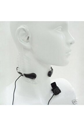 Tekcom Zetcom Safary Baofeng Wouxun Şeffaf Akustik Boyun Gırtlak Mikrofon Kulaklık Seti