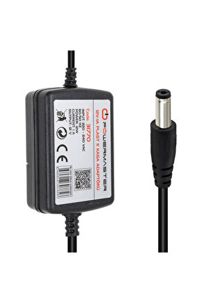 Powermaster Pm-31770 12 Volt - 1 Amper - 12 Watt 5.5*2.5 Uçlu  İki Ucu Kablolu Masaüstü Adaptör