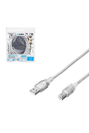 YAZICI KABLOSU USB ŞEFFAF 5MT  SL-U2005