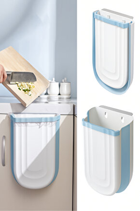 Katlanabilir Körüklü Mutfak Çöp Kovası Tezgah Üstü Dolap Askılı Pratik Katlanır Çöp Kutusu