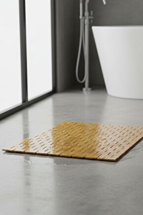 42 x 62Cm Kaydırmaz Çok Amaçlı Bambu Paspas - Duş Kapı Önü Makine Üzeri Koruyucu Çok Amaçlı Kullanım