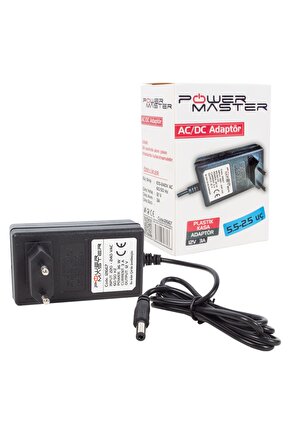 Pm-12667 12 Volt - 3 Amper Plastik Kasa Priz Tipi Adaptör 5.5*2.5 Uç