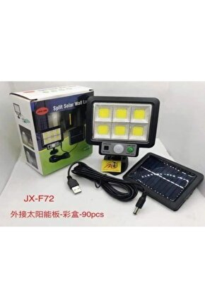 Jx-f72 Solar Panelli Hareket Sensörlü Üç Modlu Duvar Lambası