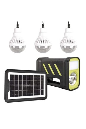 Powermaster Gd-12 Solar Panelli 3 Ampullü Solar Işıldak Fener