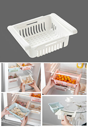 Buzdolabı Içi Geçmeli Düzenleyici Raf – Pratik Organizer, Açılır Kapanır Buzdolabı Çekmecesi