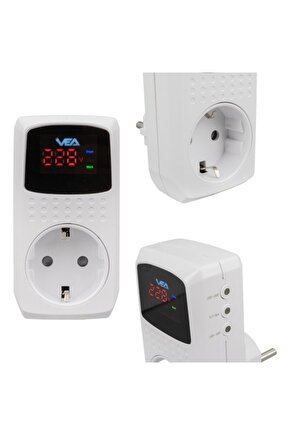 Vea BYR002  VE-22393 16A 3520W Tekli Dijital Göstergeli Akım Korumalı Priz [efsngrck]