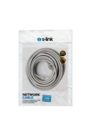 S-lınk Sl-cat610 10 Metre Gri Cat6 Kablo