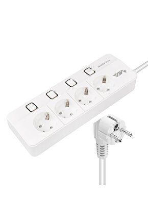 Ve-xman104 A Class 4lü Ayri Anahtarli 1.5 Metre Akim Korumali Grup Pri?z (MADE İN MALAYSİA) (4375)