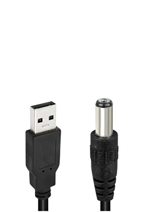 USB Erkek to DC 5.5x2.5mm Adaptör Kablo – 1 Metre Güç Aktarım Kablosu – Jack Uçlu Şarj Kablosu