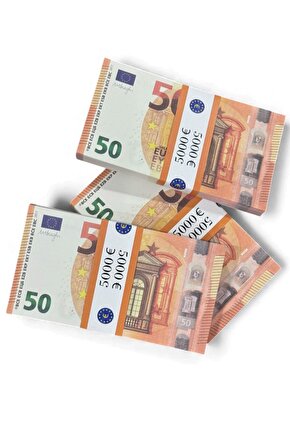 Eğlenceye Özel 3 Deste 50 € Şaka Parası – Düğün, Kına, Dekor ve Hediye Amaçlı 50 EURO