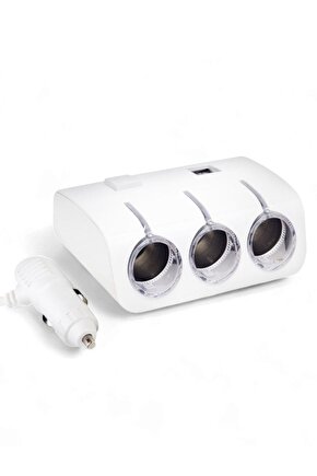 12V-24V Oto Çakmaklık Çoklayıcı | 3 Çıkış + 2 USB Port – Araç İçi Şarj Ünitesi
