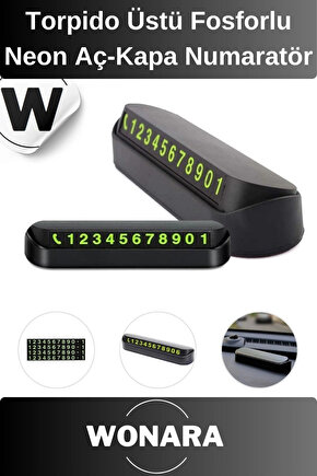 Kolay Kullanım Fosforlu Neon Araç İçi Telefon Numarası Kartı Park İçin Aç-Kapa Oto Cam Numaratör
