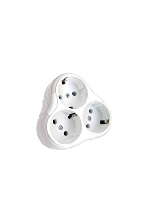 Topraklı Üçlü Fiş Priz Yonca Golyat 3lü Adet