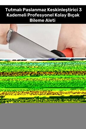 Premium Seri Tutmalı Paslanmaz Keskinleştirici 3 Kademeli Profesyonel Kolay Bıçak Bileme Aleti