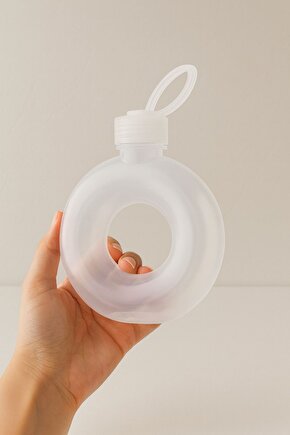 Taşınabilir Yuvarlak Halkalı Su Matarası – Şeffaf- 500 ML
