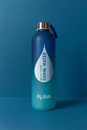 1 L Lacivert-Mavi Geçişli Cam My Bottle Matara