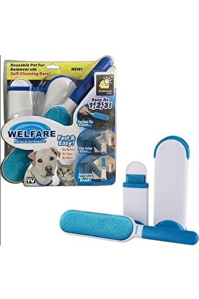 Tüy Toz Temizleyici Fırça Seti 2li Mavi Vakum Ambalajlı